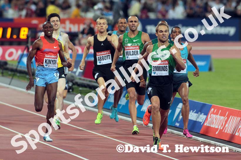 Nick Symmonds wins the 800 metres,  2013 IAAF Diamond League, Sainsbury's Anniversary Games, Queen Elizabeth Olympic Park, London.